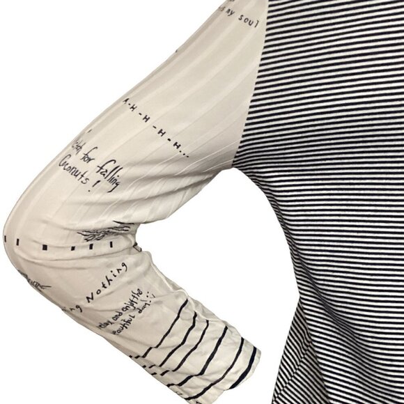 KD Spring Mixed Media Striped Nautical Long Sleeve Top Sz S #156G - Picture 7 of 15